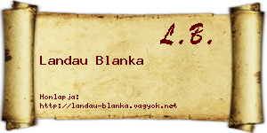Landau Blanka névjegykártya
